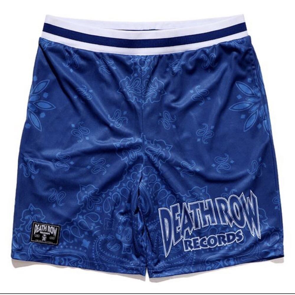 Death Row Records Blue Bandana Basketball Shorts Mens Small